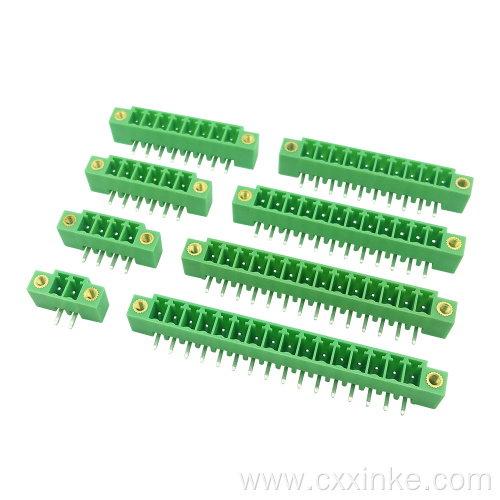 Plug-in type PCB terminal block angled header with fixing screw